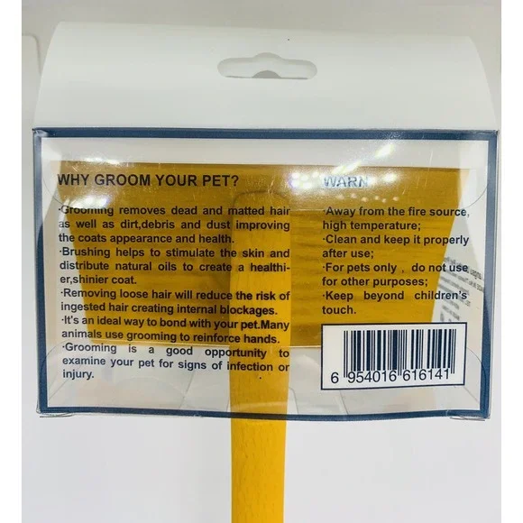 Brush for Dog, Slicker for Grooming, Groomgrip Coating, Yellow , Large NEW!!! - Picture 7 of 16